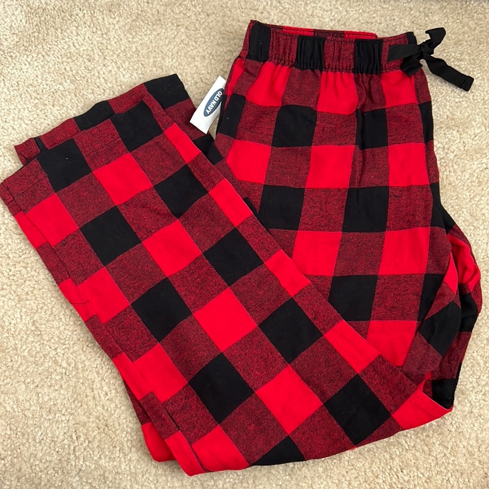NWT Old Navy Red Plaid Flannel Women's Pajama Pants Size Large
